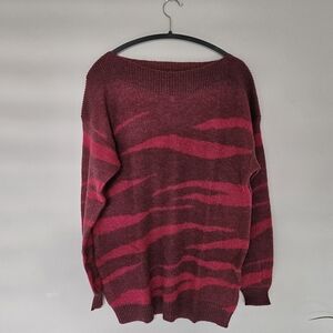 Numph Lynn Abstract Burgundy Sweater